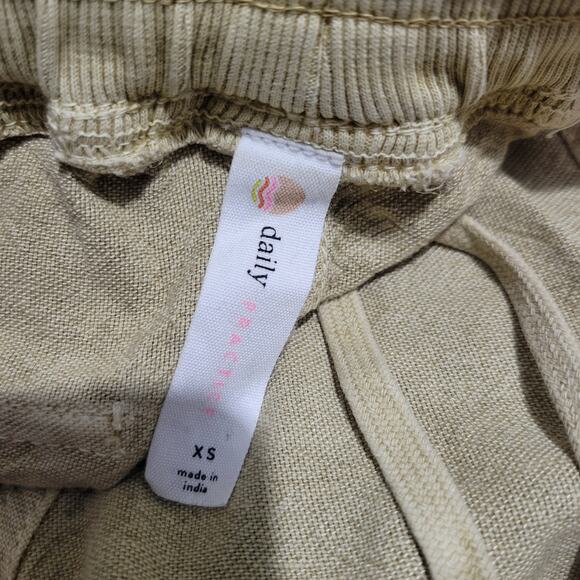 Anthropologie Daily Practice Evergreen Pants Tan Cargo Baggy High Waist Size XS - Picture 7 of 16